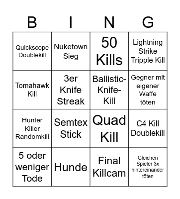 Black Ops Bingo Card