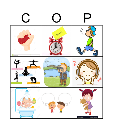 Coping Skills Bingo Card