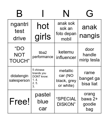 GIIAS 2026 BINGO Card