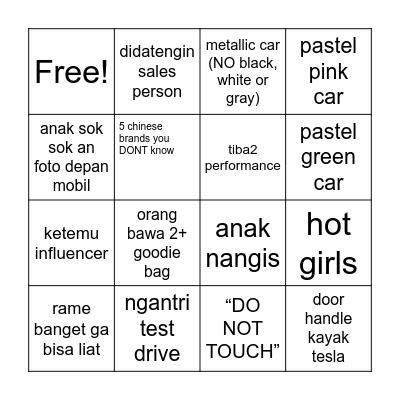 GIIAS 2026 BINGO Card