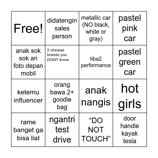 GIIAS 2026 BINGO Card