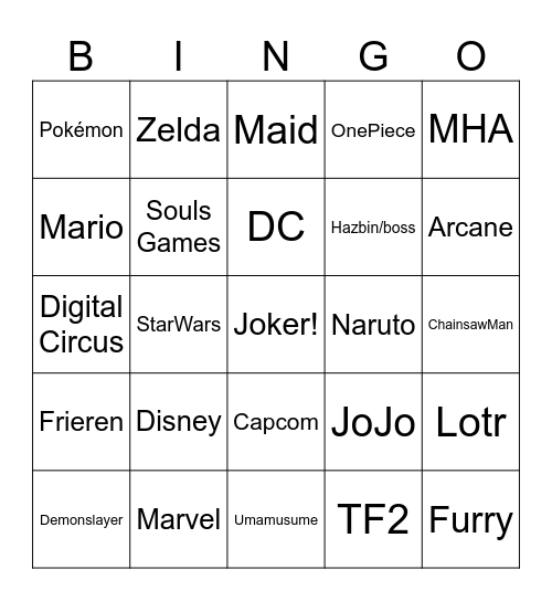 Närcon 2026 Day 2 Bingo Card