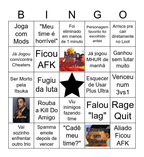 Bingo Jogador de MHUR Bingo Card