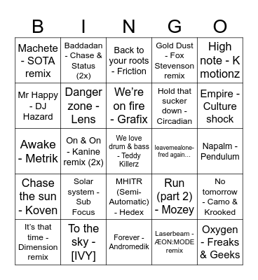 Liquicity bingo Card