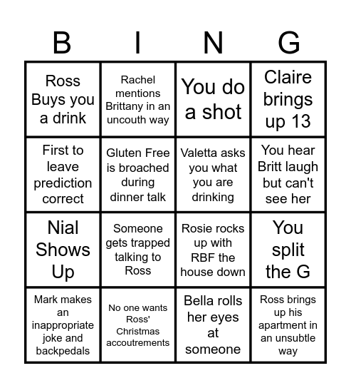 Aang's Card Bingo Card