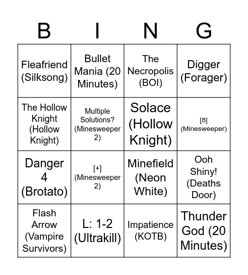 Amer Bingo Card