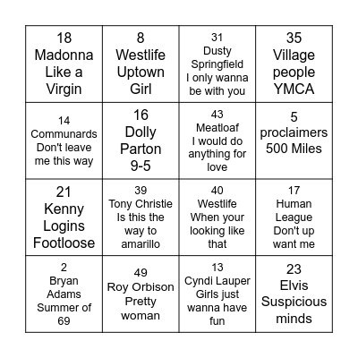 68, round 1 Bingo Card