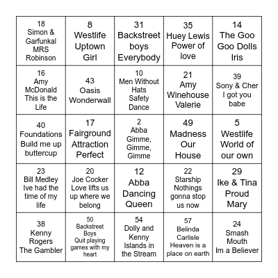 68, round 2 Bingo Card
