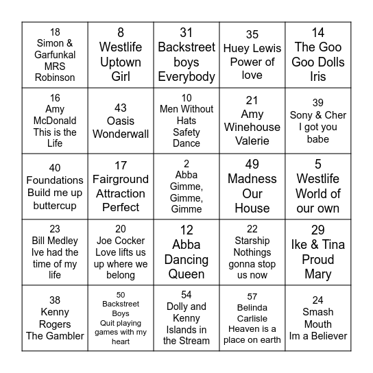 68, round 2 Bingo Card