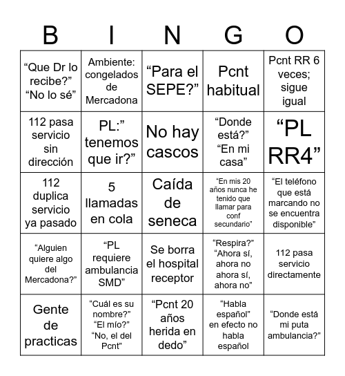061 Bingo Card