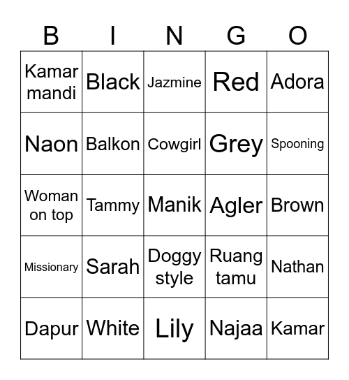 Manik Bingo Card
