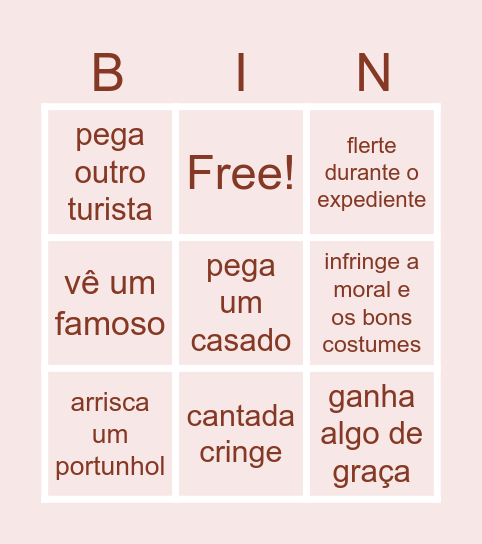 giovanna descobre os espanhois Bingo Card