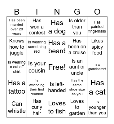 Find Someone Who… Bingo Card