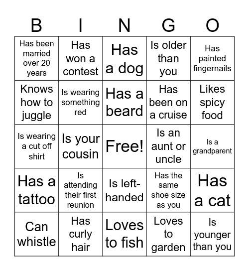 Find Someone Who… Bingo Card