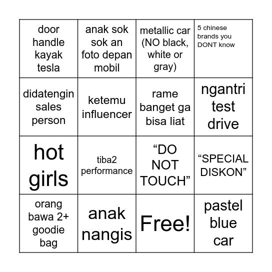 GIIAS 2026 BINGO Card