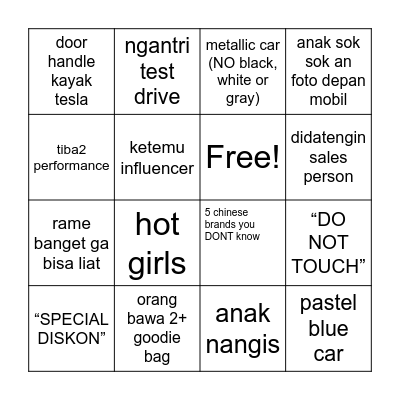 GIIAS 2026 BINGO Card