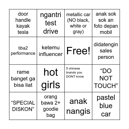GIIAS 2026 BINGO Card