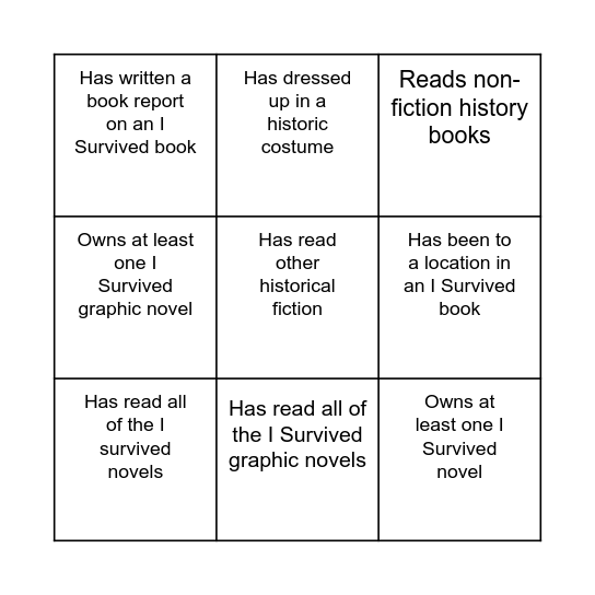 Find Someone Who: Bingo Card