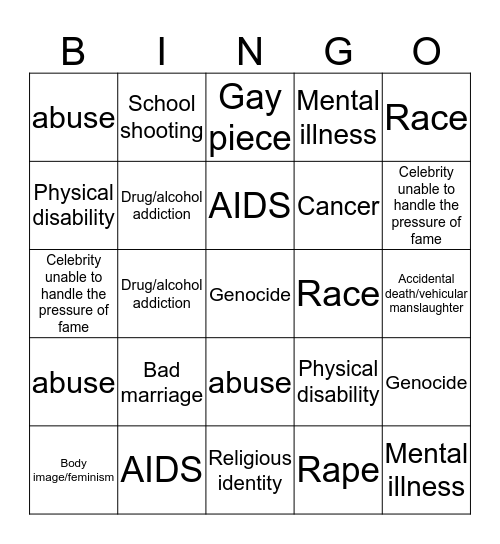 DI Bingo Card