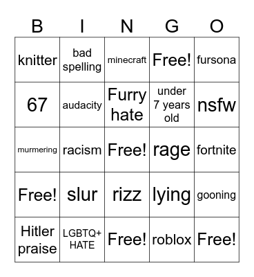 Gen not-a-Alpha Bingo Card