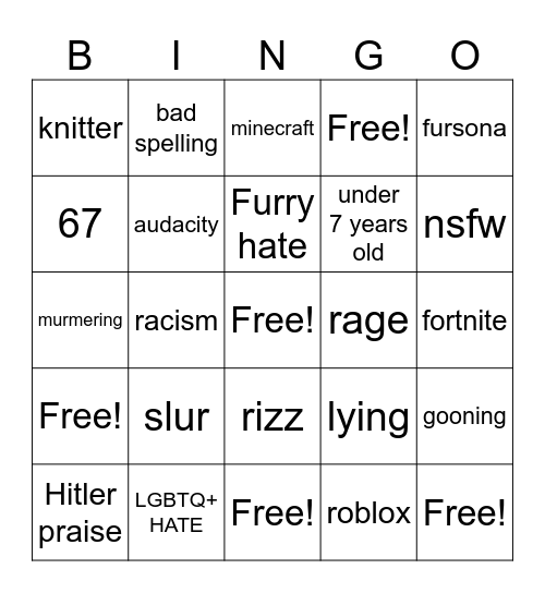 Gen not-a-Alpha Bingo Card