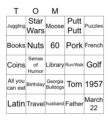 Happy Birthday Bingo Card