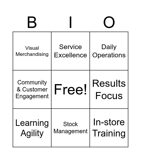 OYDM Bingo Card