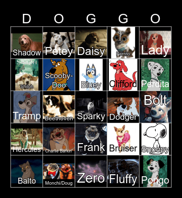 Dogs Bingo Card