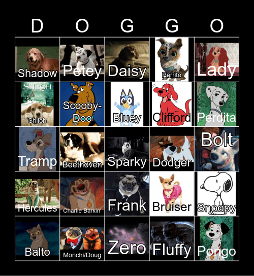 Dogs Bingo Card
