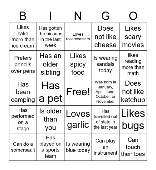 Find Someone Who... Bingo Card
