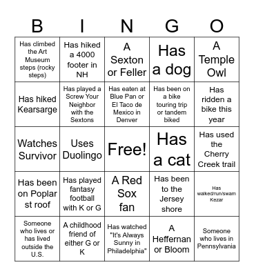 K+G Wedding Bingo Card