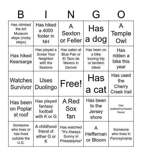 K+G Wedding Bingo Card