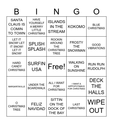 CHRISTMAS IN JULY Bingo Card