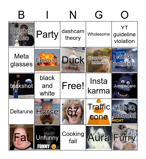 Unusual Memes Bingo 13 Bingo Card