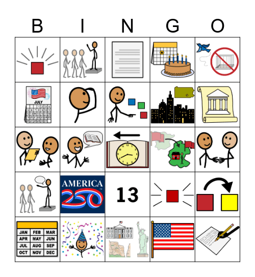 The U.S. Turns 250! Bingo Card