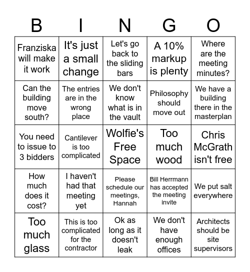 Stony Brook Business Bingo Card