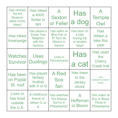 Kenny & Geneva's Wedding Bingo Card