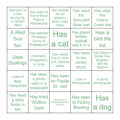 Kenny & Geneva's Wedding Bingo Card
