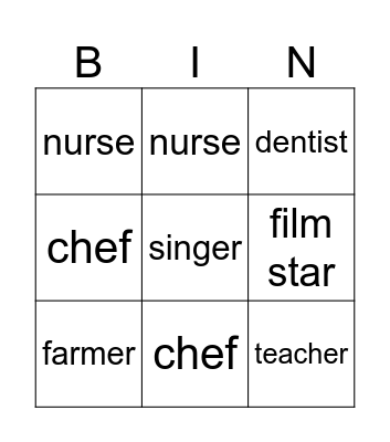 Jobs Bingo! Bingo Card
