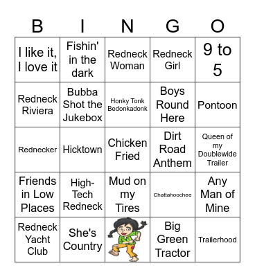 Redneck Hootenanny Bingo Card