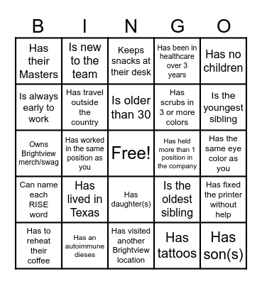 Find Someone Who... Bingo Card