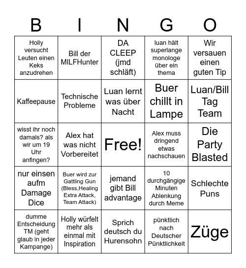 Session 66 - Sich ein Herz fassen Bingo Card