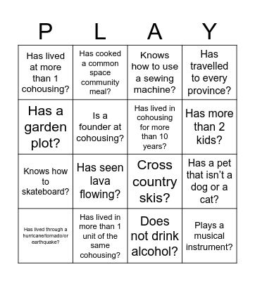 WHO... Bingo Card