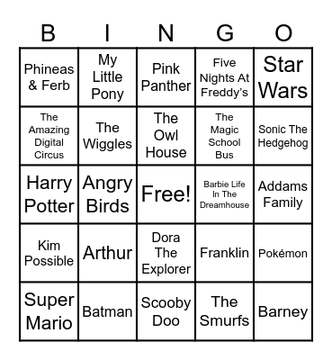 📺 Theme Songs 📺 Bingo Card
