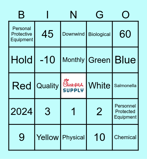 Summer of Safety Bingo Card