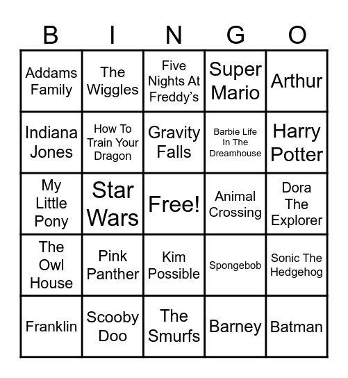 📺 Theme Songs 📺 Bingo Card