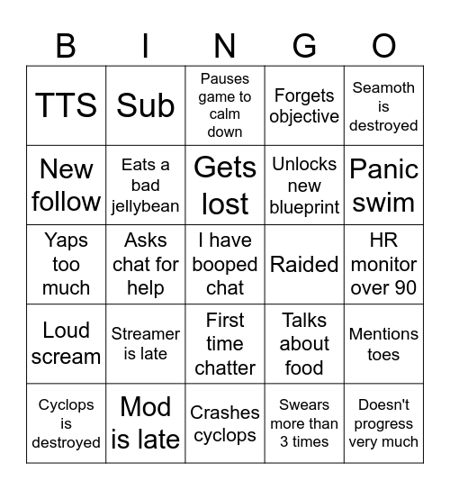 ScaredyChlo's Subnautica Bingo! (post in discord) Bingo Card