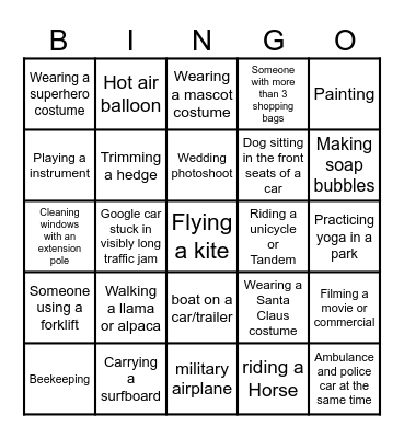GOGGLE MAPS Bingo Card