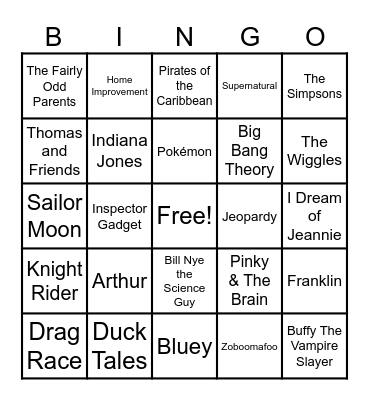 📺 Theme Songs 📺 Bingo Card
