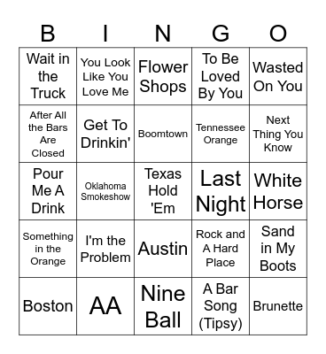 Post Covid Country Bingo Card